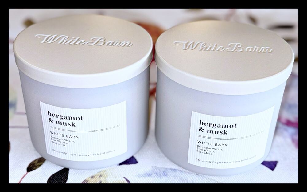 Lot of 2 Bath & Body Works BERGAMOT & MUSK Large 3-Wick Candle 14.5oz